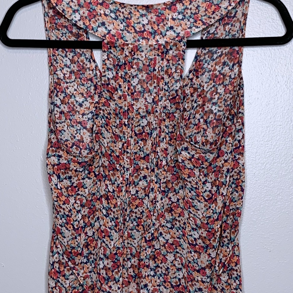American Rag - Sheer Flowy Floral Muted Racerback - Picture 4 of 4